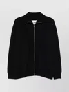 Jil Sander Black Wool Sweather With Zip Up Element