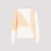 Jil Sander Open Orange Long-sleeved Wool Sweater In White
