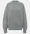 Jil Sander Ribbed Mock Neck Knitwear With Relaxed Fit In Volcanic Glass