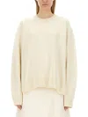 Jil Sander Cream Ribbed Pullover In White