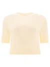 Jil Sander Wool Knit Top In White