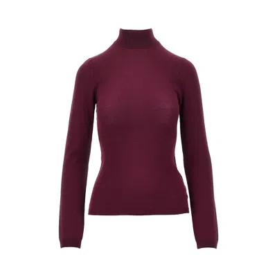 Jil Sander Wool Sweater With Back Slash In Purple