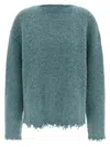 Jil Sander Fringed Sweater Sweaters And Cardigans Light Blue In Blue