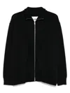 Jil Sander Black Wool Sweather With Zip Up Element