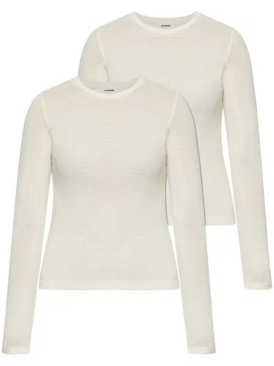 Jil Sander Women's Pack 2 Top ml Beige Knit