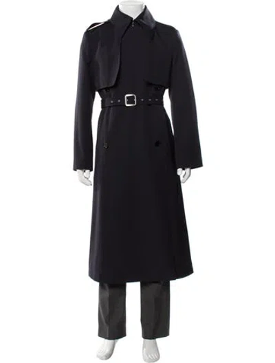Pre-owned Jil Sander Wool Trench Coat In Blue