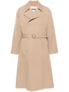 Jil Sander Wool Trench Coat In Brown