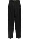 Jil Sander Wool Trousers With Back Pockets And Belt Loops In Black