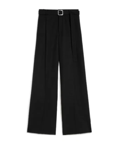 JIL SANDER JIL SANDER GABARDINE BELTED TROUSERS