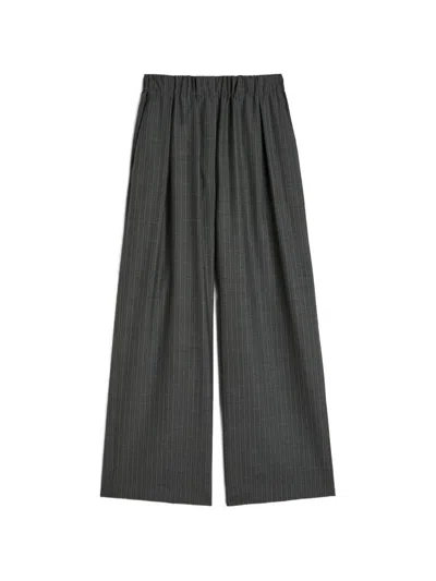 Jil Sander Pinstripe-pattern Pleated Trousers In Brown