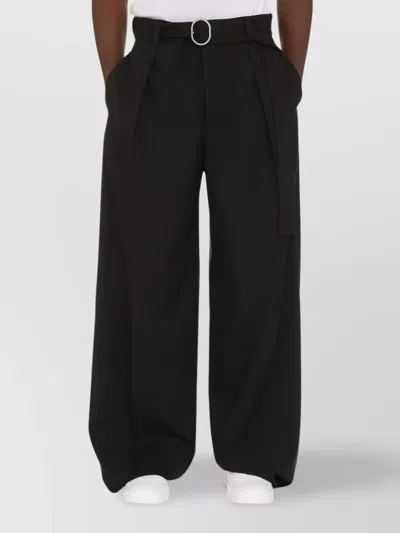 Jil Sander Wool Trousers With Belted High Waist