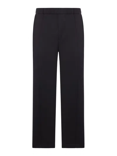 Jil Sander Wool Trousers With Elastic Waist In Black