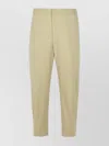 Jil Sander Wool Trousers With Elastic Waistband And Cropped Length