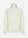 JIL SANDER WHITE MERINO WOOL SWEATER