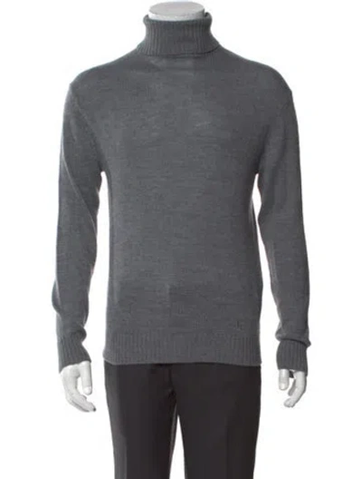 Pre-owned Jil Sander Wool Turtleneck Pullover In Gray