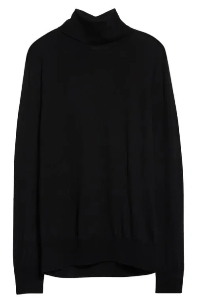Jil Sander Wool Turtleneck Sweater In Black