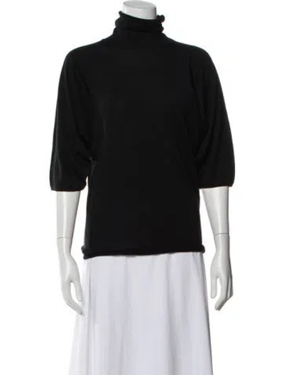 Pre-owned Jil Sander Wool Turtleneck Sweater In Black