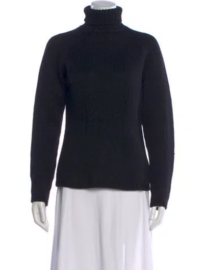 Pre-owned Jil Sander Wool Turtleneck Sweater In Black