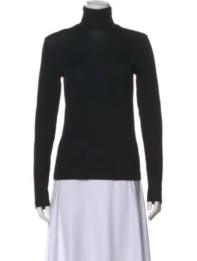 Pre-owned Jil Sander Wool Turtleneck Sweater In Black