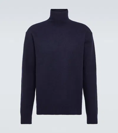 Jil Sander Wool Turtleneck Sweater In Black
