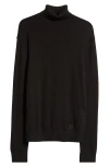 Jil Sander Wool Turtleneck Sweater In Black