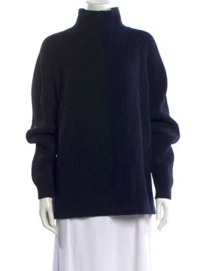 Pre-owned Jil Sander Wool Turtleneck Sweater In Blue