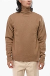 Jil Sander Wool Turtleneck Sweater In Brown