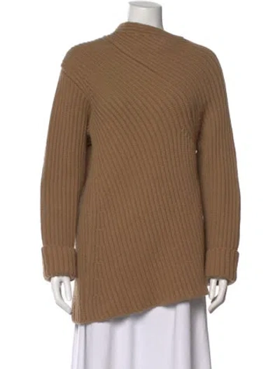 Pre-owned Jil Sander Wool Turtleneck Sweater In Brown