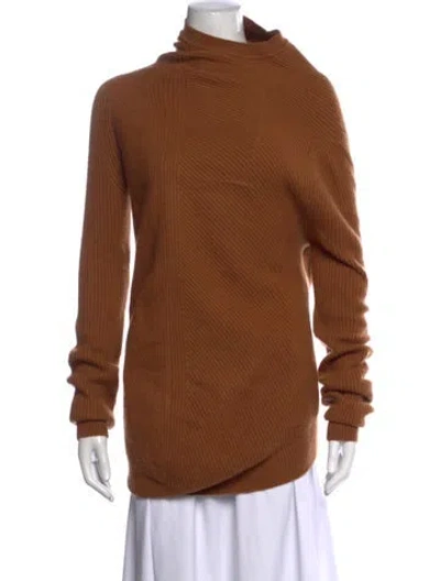 Pre-owned Jil Sander Wool Turtleneck Sweater In Brown