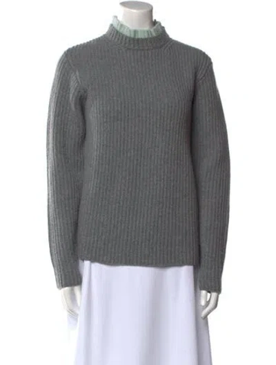Pre-owned Jil Sander Wool Turtleneck Sweater In Gray