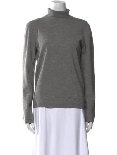 Pre-owned Jil Sander Wool Turtleneck Sweater In Gray