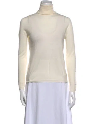 Pre-owned Jil Sander Wool Turtleneck Sweater In Neutral