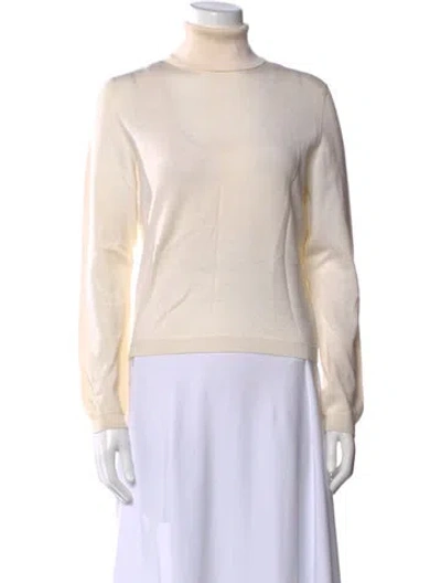 Pre-owned Jil Sander Wool Turtleneck Sweater In Neutral