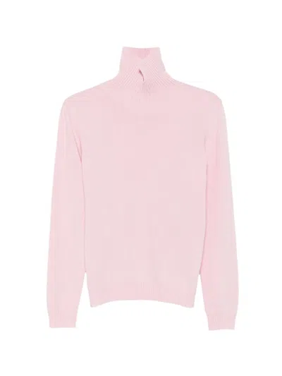 Jil Sander Wool Turtle-neck Sweater In Pink