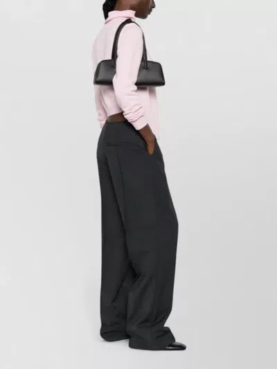 Jil Sander Wool Turtleneck Sweater Ribbed Collar Design In Pink