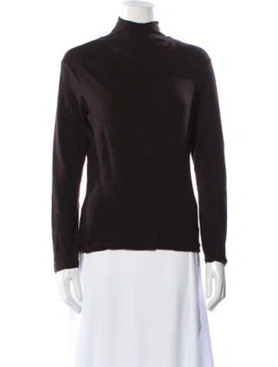 Pre-owned Jil Sander Wool Turtleneck Sweatshirt In Brown