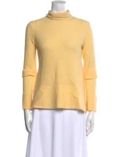 Pre-owned Jil Sander Wool Turtleneck Sweatshirt In Yellow