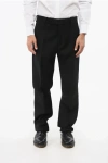 Jil Sander Wool Twill Straight Leg Serge Pants In Black