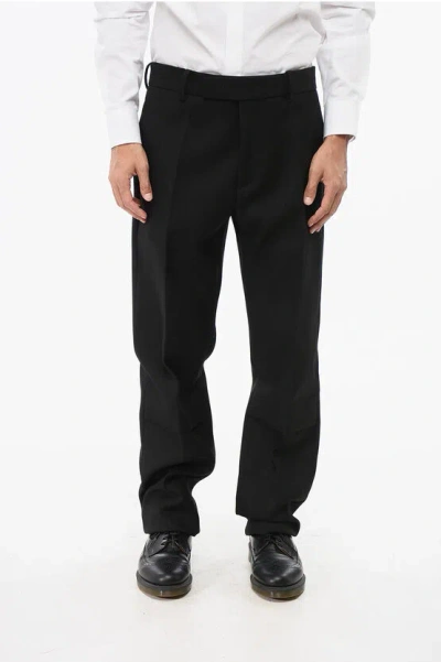 Jil Sander Wool Twill Straight Leg Serge Pants In Black