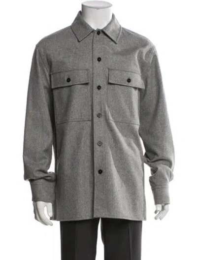 Pre-owned Jil Sander Wool Utility Jacket In Gray
