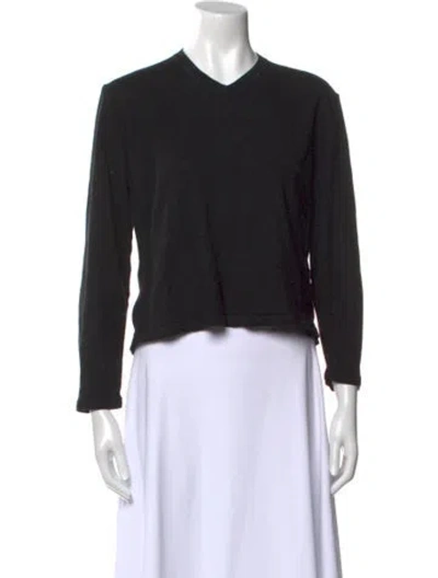 Pre-owned Jil Sander Wool V-neck Crop Top In Black