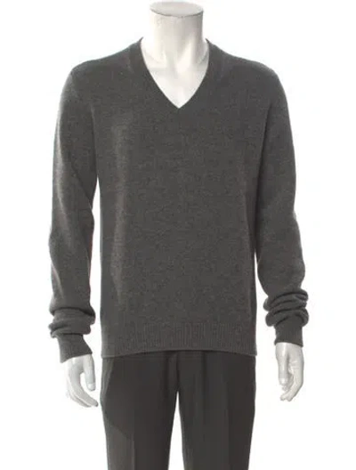 Pre-owned Jil Sander Wool V-neck Pullover W/ Tags In Gray