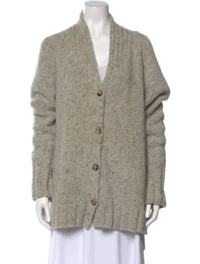 Pre-owned Jil Sander Wool V-neck Sweater In Gray