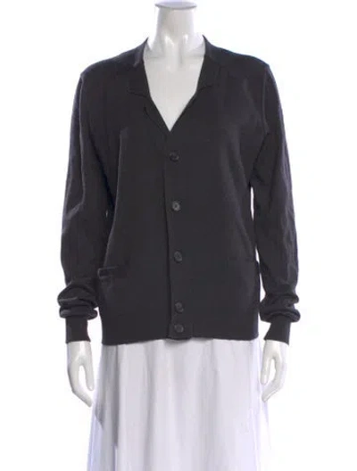 Pre-owned Jil Sander Wool V-neck Sweater In Gray