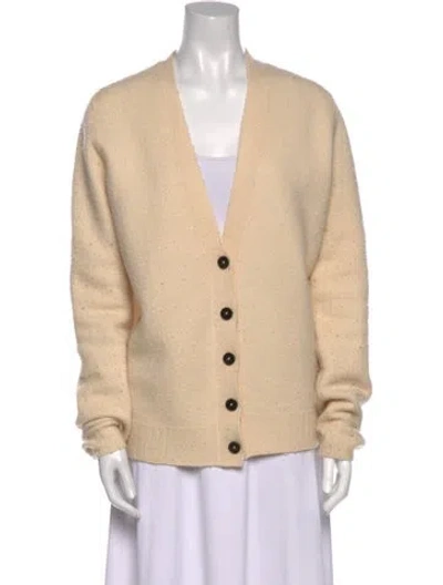 Pre-owned Jil Sander Wool V-neck Sweater In Neutral