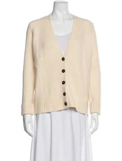 Pre-owned Jil Sander Wool V-neck Sweater In Neutral