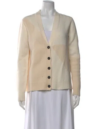 Pre-owned Jil Sander Wool V-neck Sweater In Neutral