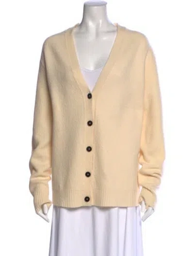 Pre-owned Jil Sander Wool V-neck Sweater In Neutral