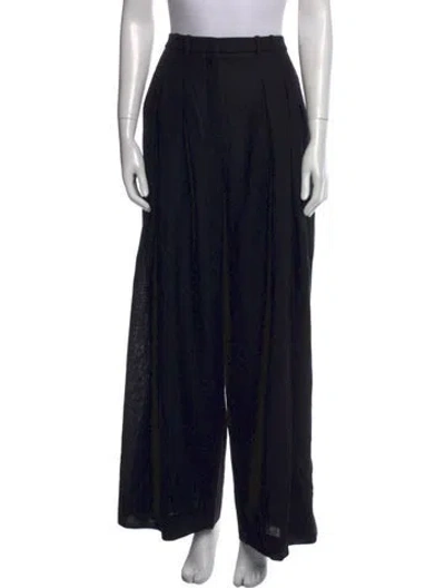Pre-owned Jil Sander Wool Wide Leg Pants In Black