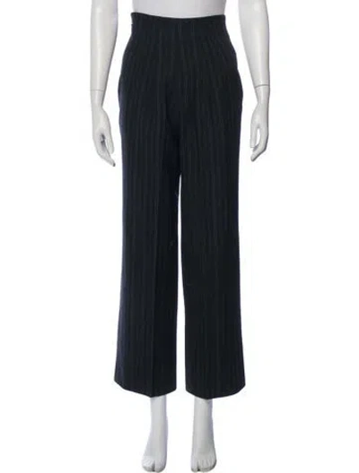 Pre-owned Jil Sander Wool Wide Leg Pants In Black